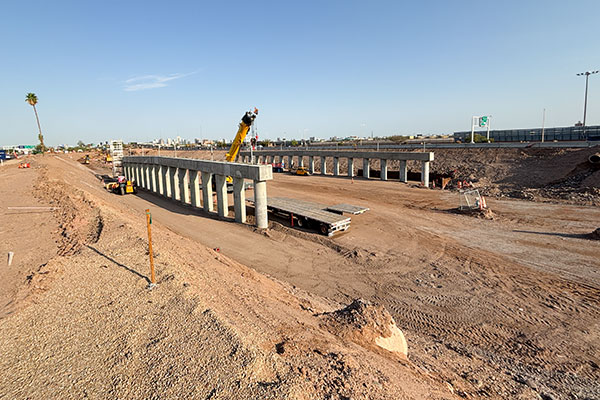 Construction progress on Phoenix Sky Harbor International Airport's Taxiway U project