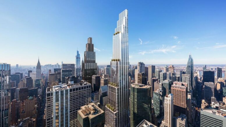 Architectural rendering of the proposed 350 Park Avenue office skyscraper in Manhattan