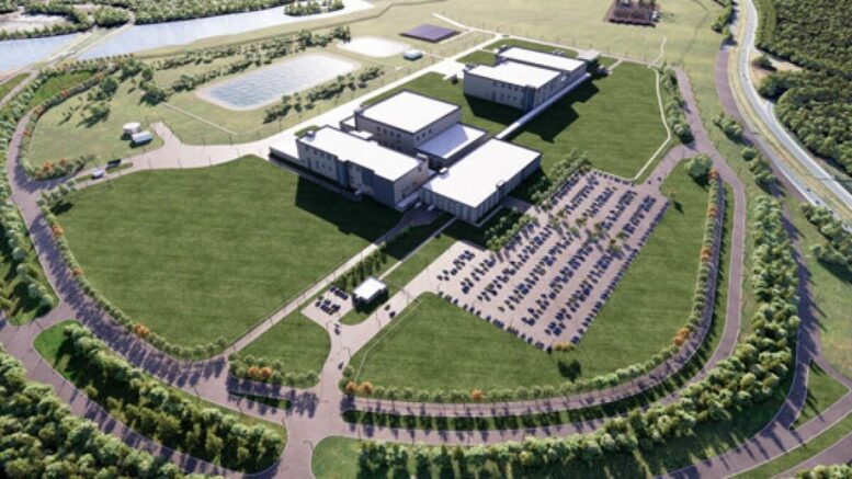 Rendering of Eli Lilly's planned pharmaceutical manufacturing facility in Virginia